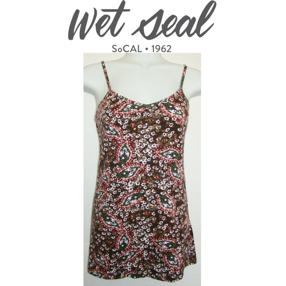 Wet Seal Tops - Wet Seal Floral Spaghetti Strap Cami Medium